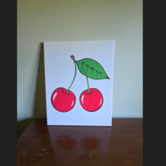 Cherry Painting on Canvas 20 x 16 - Picture 1 of 5
